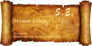 Straus Ervin névjegykártya